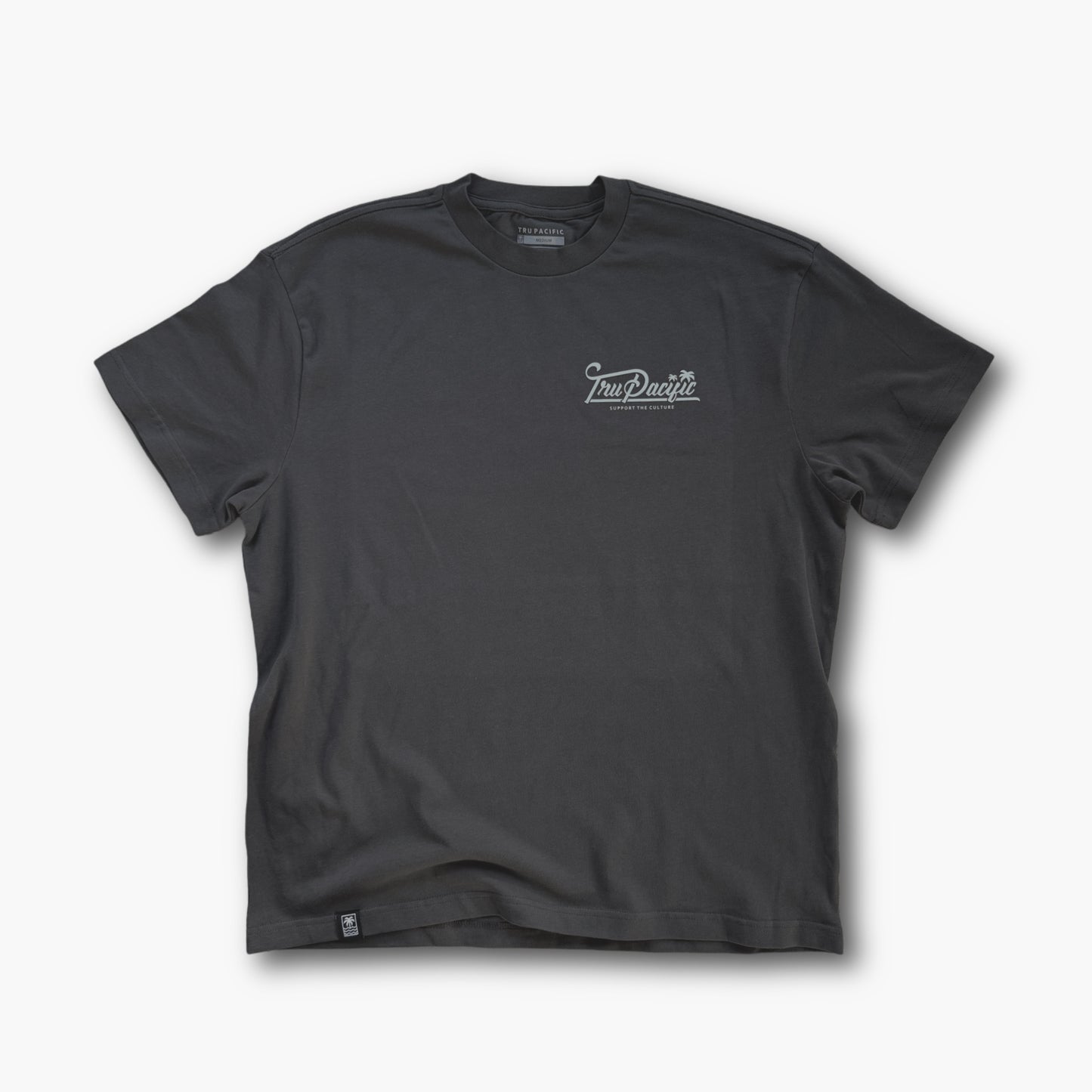 Script Oversized Tee - Charcoal