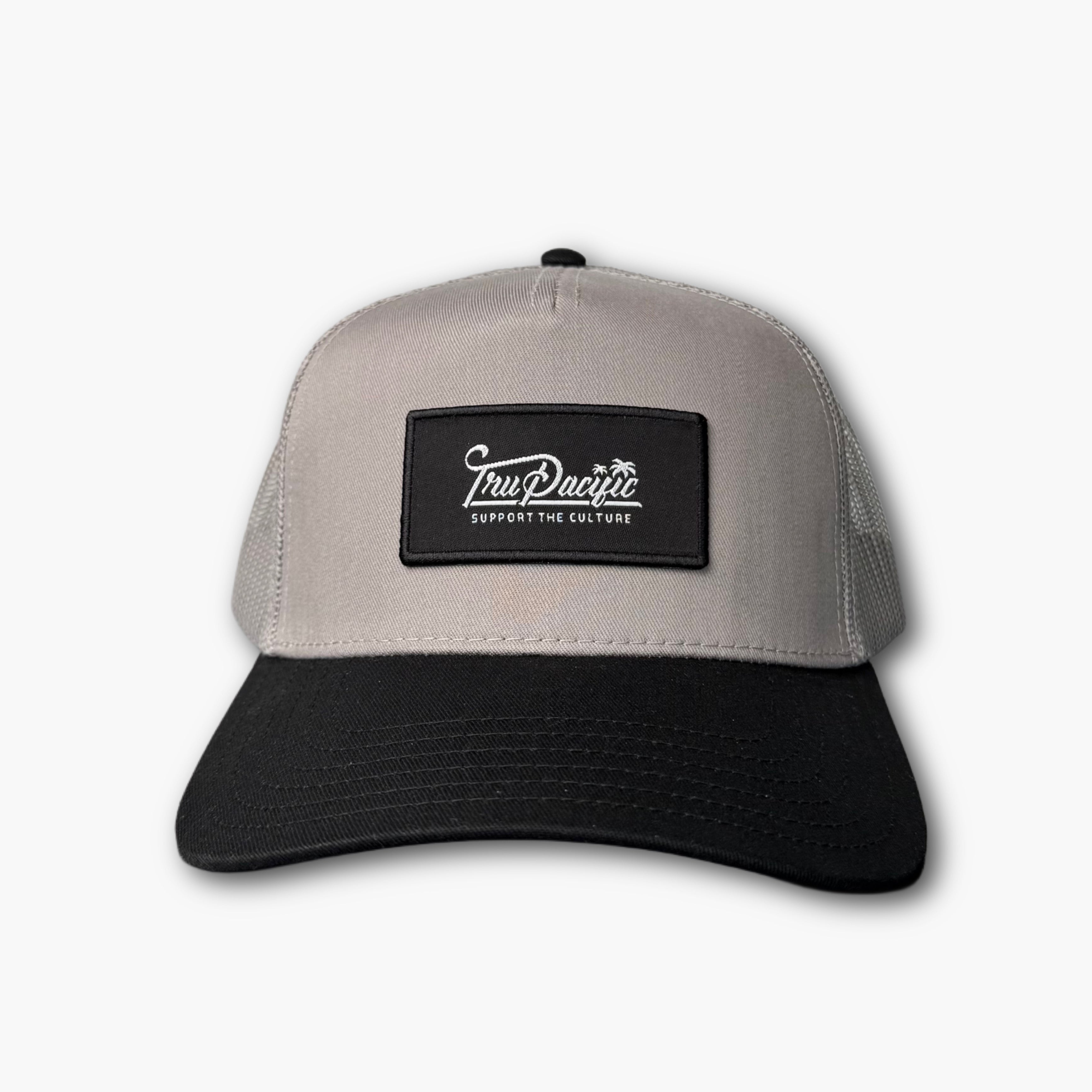 Tru Pacific Script Trucker Hat - Gray/Black
