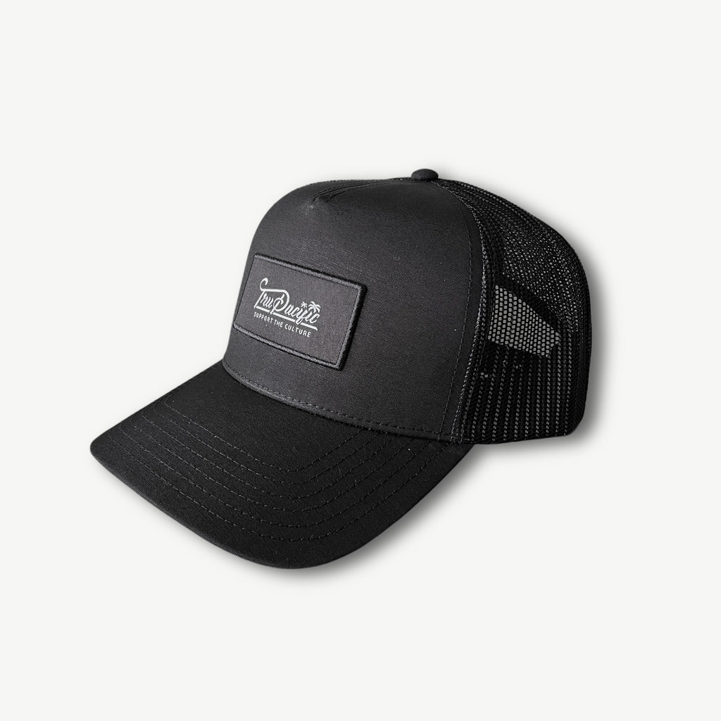 Tru Pacific Script Trucker Hat - Black
