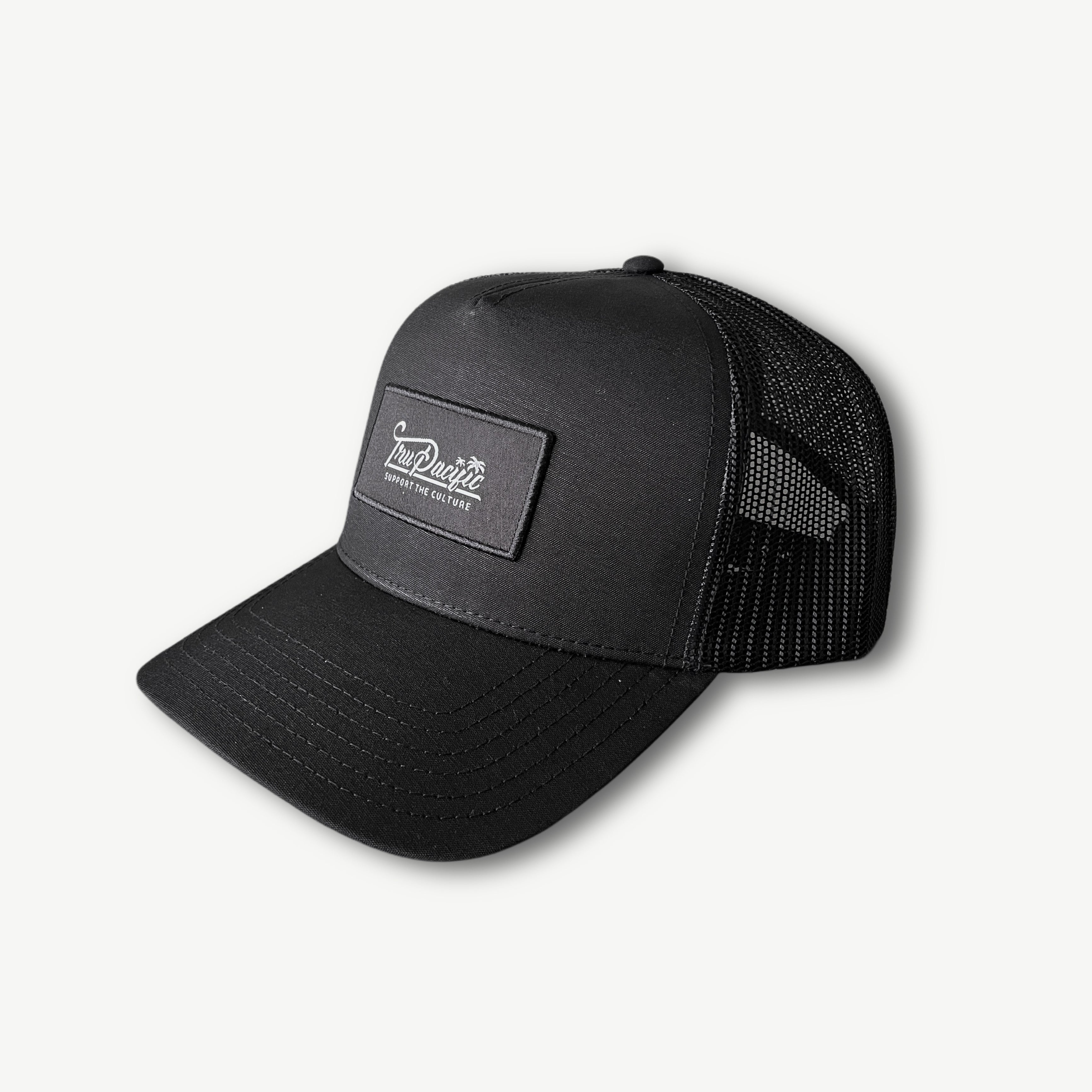 Tru Pacific Script Trucker Hat - Black
