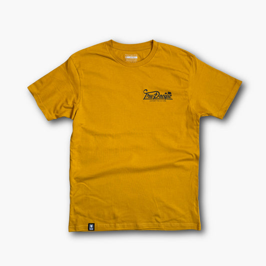 Tru Pacific Script Tee - Gold