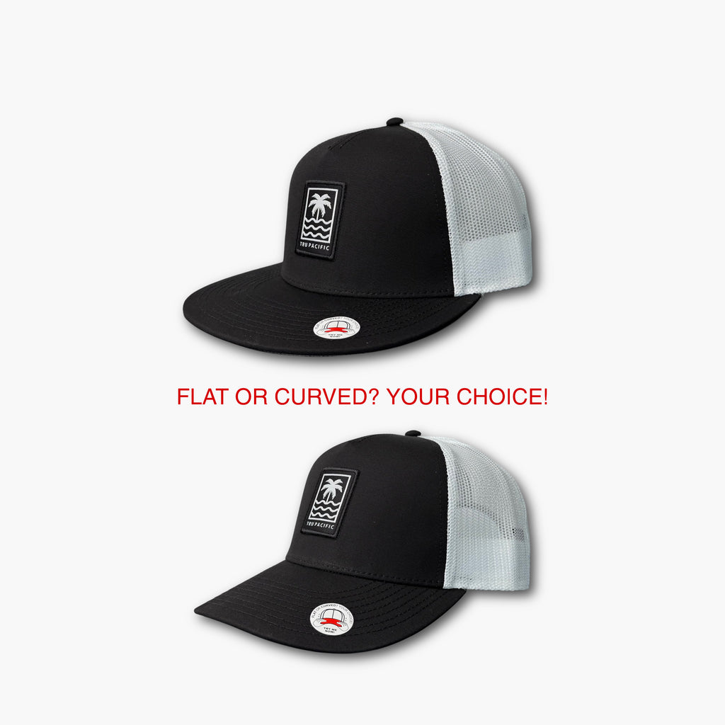 Tru Pacific Icon Pro Style Trucker Hat - Black/White