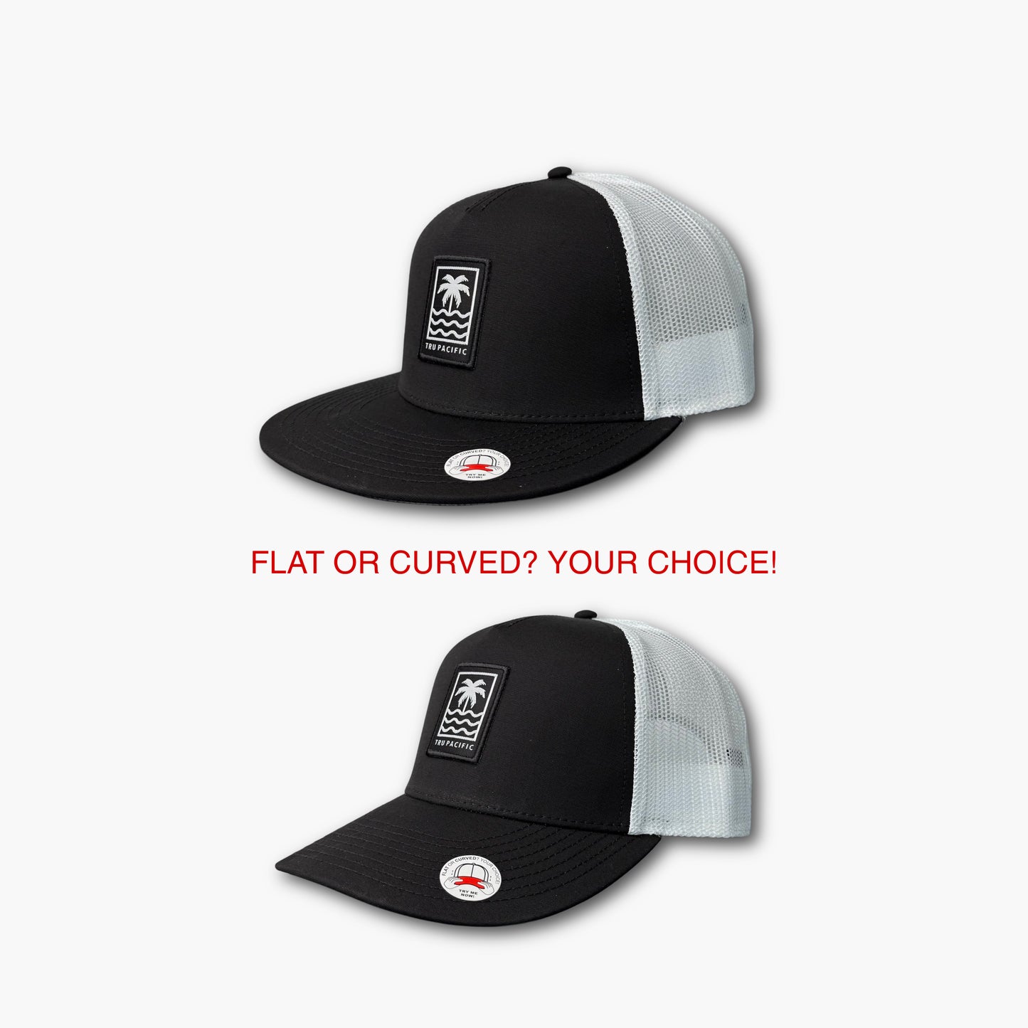 Tru Pacific Icon Pro Style Trucker Hat - Black/White