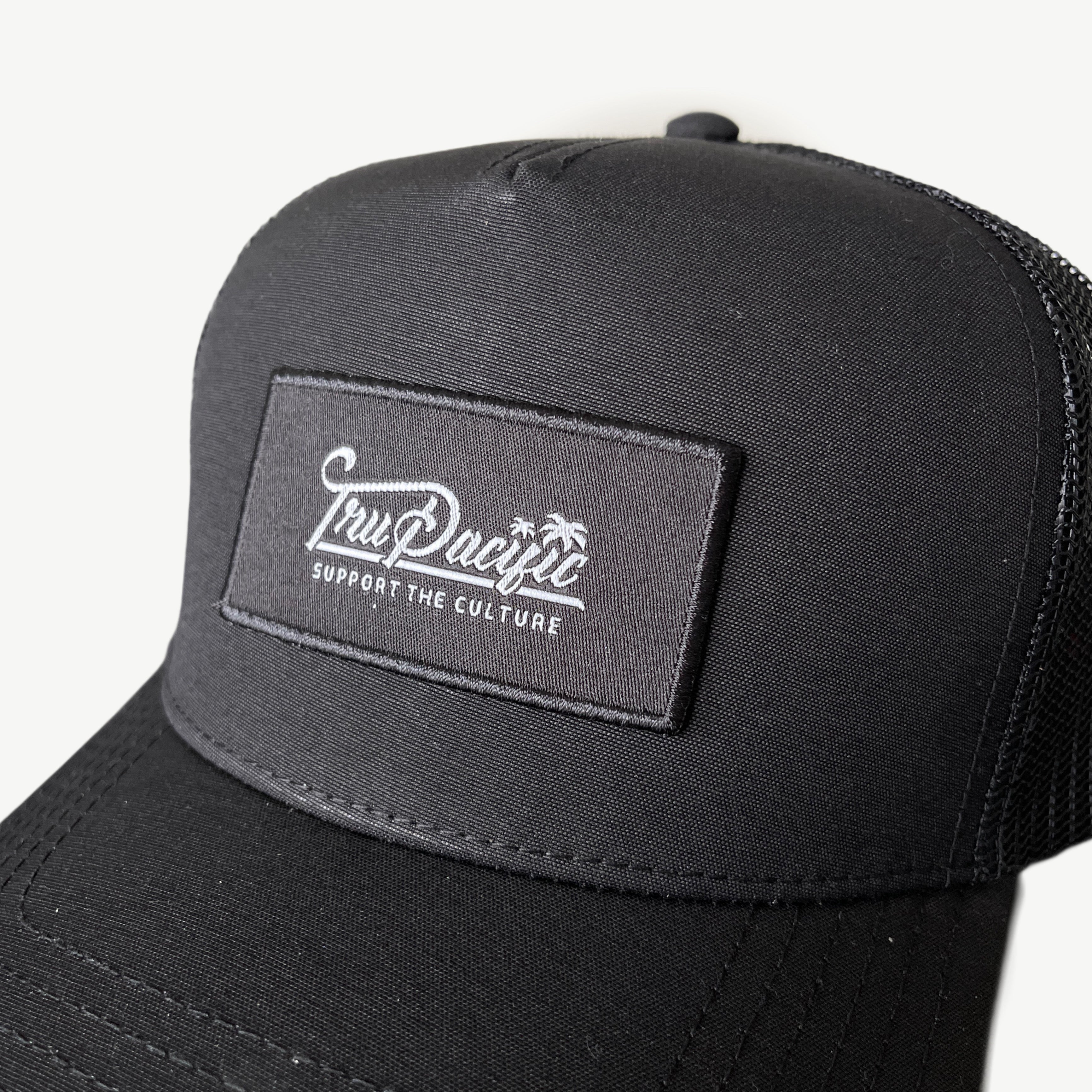 Tru Pacific Script Trucker Hat - Black