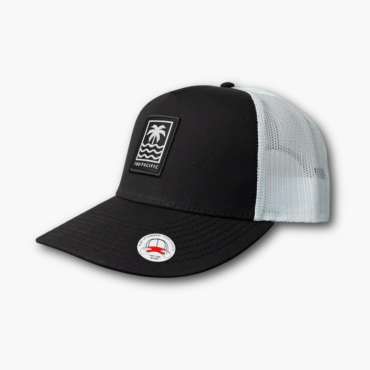 Tru Pacific Icon Pro Style Trucker Hat - Black/White