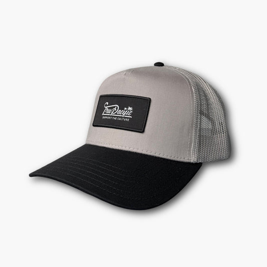 Tru Pacific Script Trucker Hat - Gray/Black