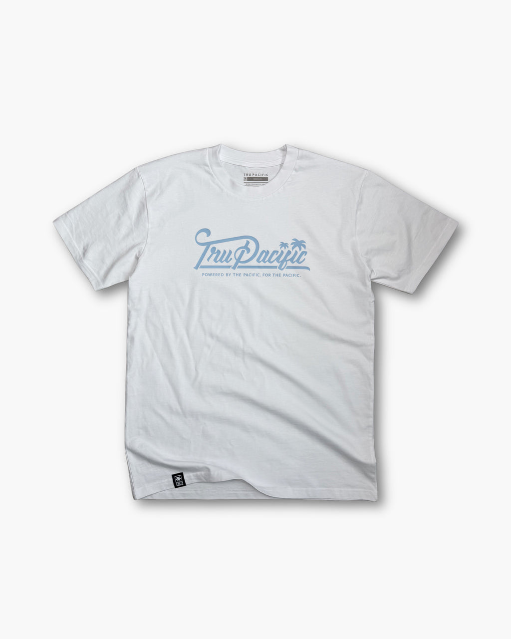 Powered by the Pacific Tee (White/Carolina Blue)
