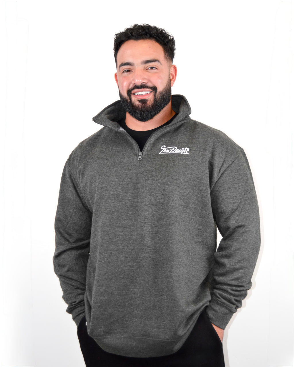 Script Quarter Zip (Dark Gray)