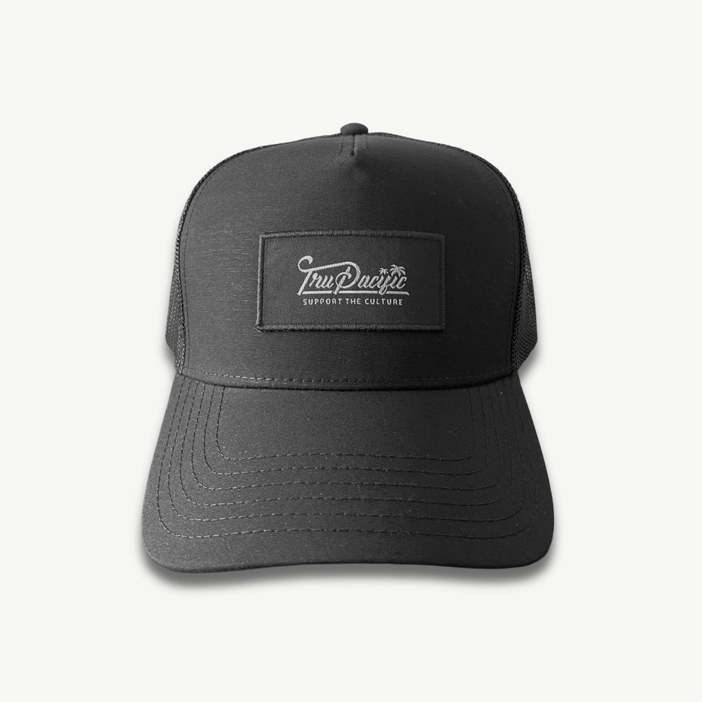 Tru Pacific Script Trucker Hat - Black