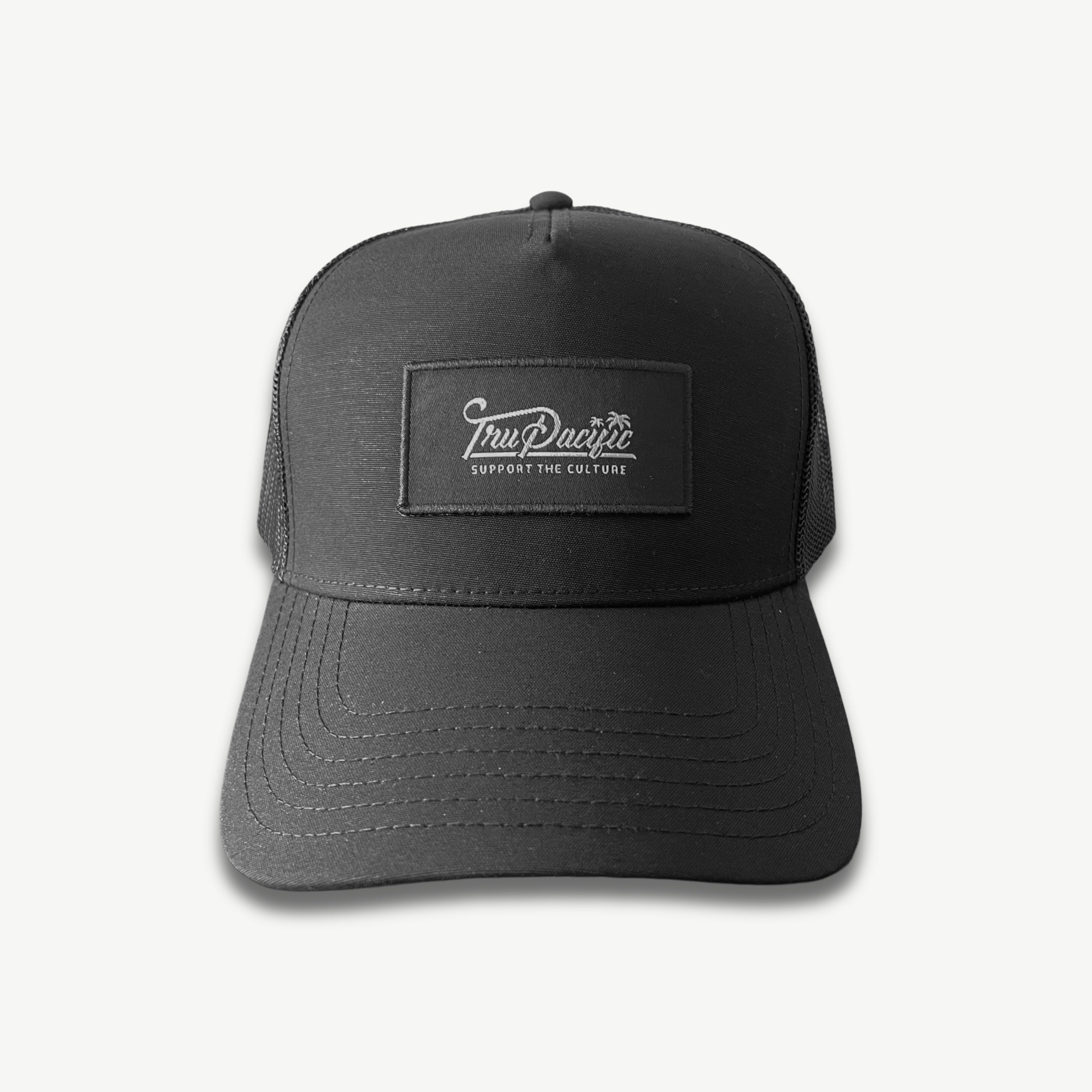 Tru Pacific Script Trucker Hat - Black