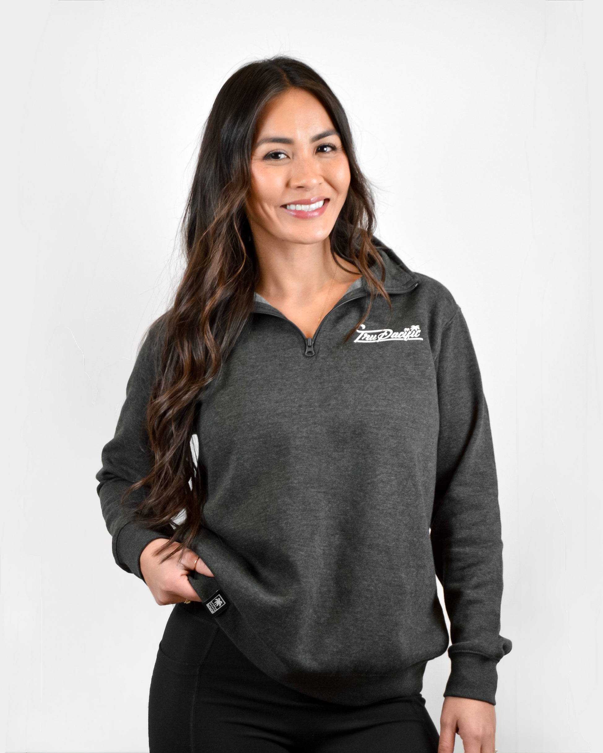 Script Quarter Zip (Dark Gray)