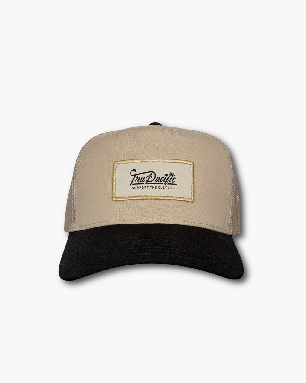 Tru Pacific Script Trucker Hat (Khaki/Black)