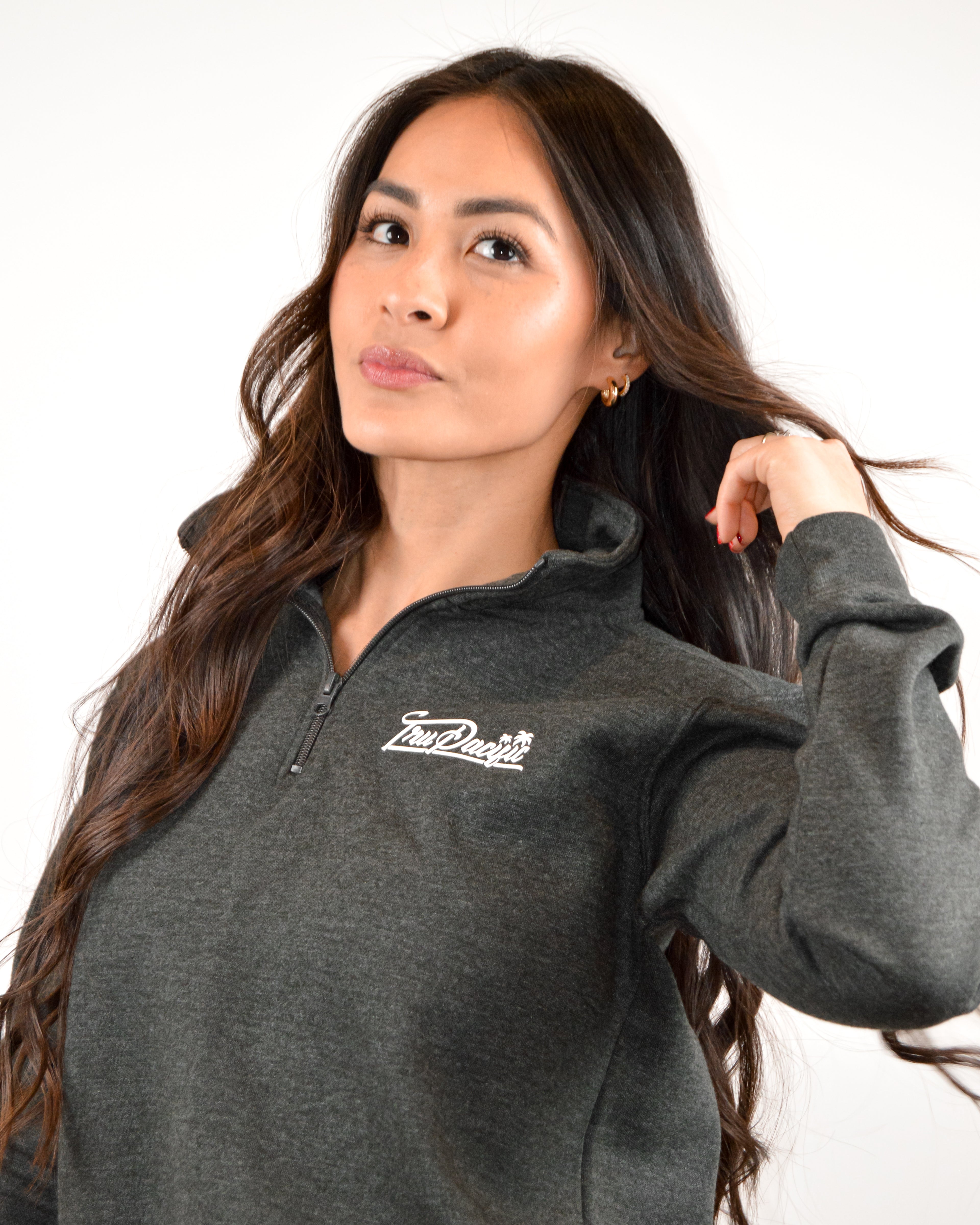 Script Quarter Zip (Dark Gray)