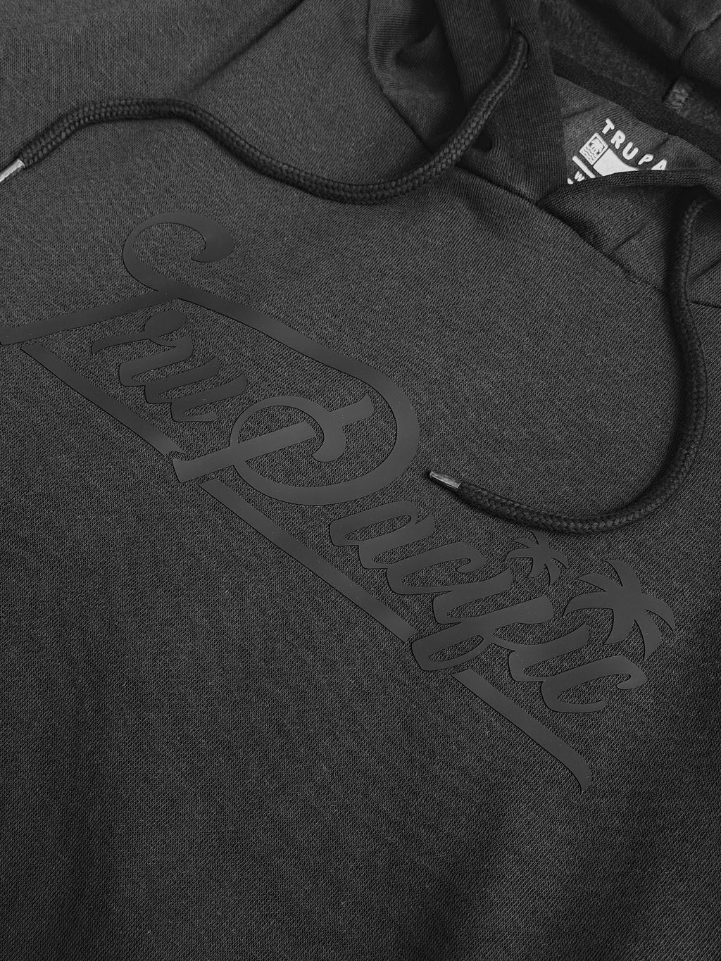 Tru Pacific Script Lightweight Hoodie (Black/Black)